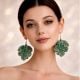 Handmade Jewelry Tropical Leaf Beaded Earrings